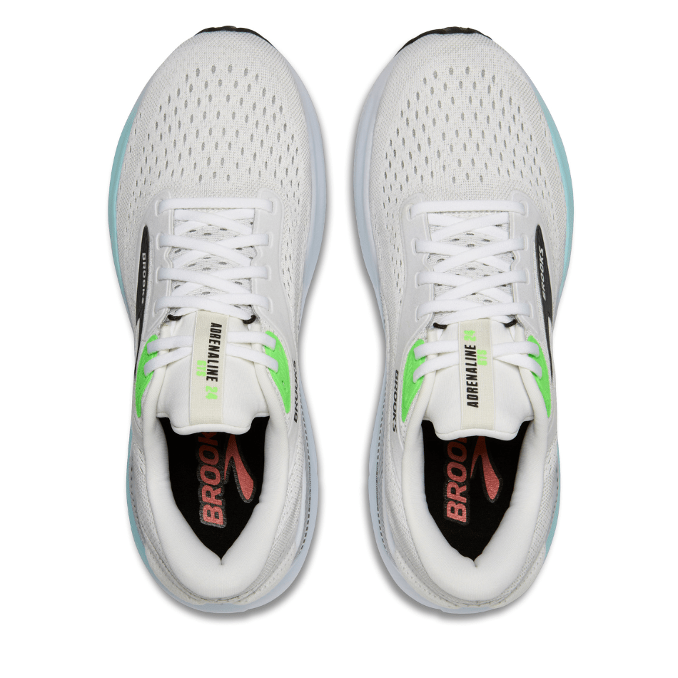Brooks Men's Adrenaline GTS 24 Running Shoes in White/Gecko/Atomizer AW25