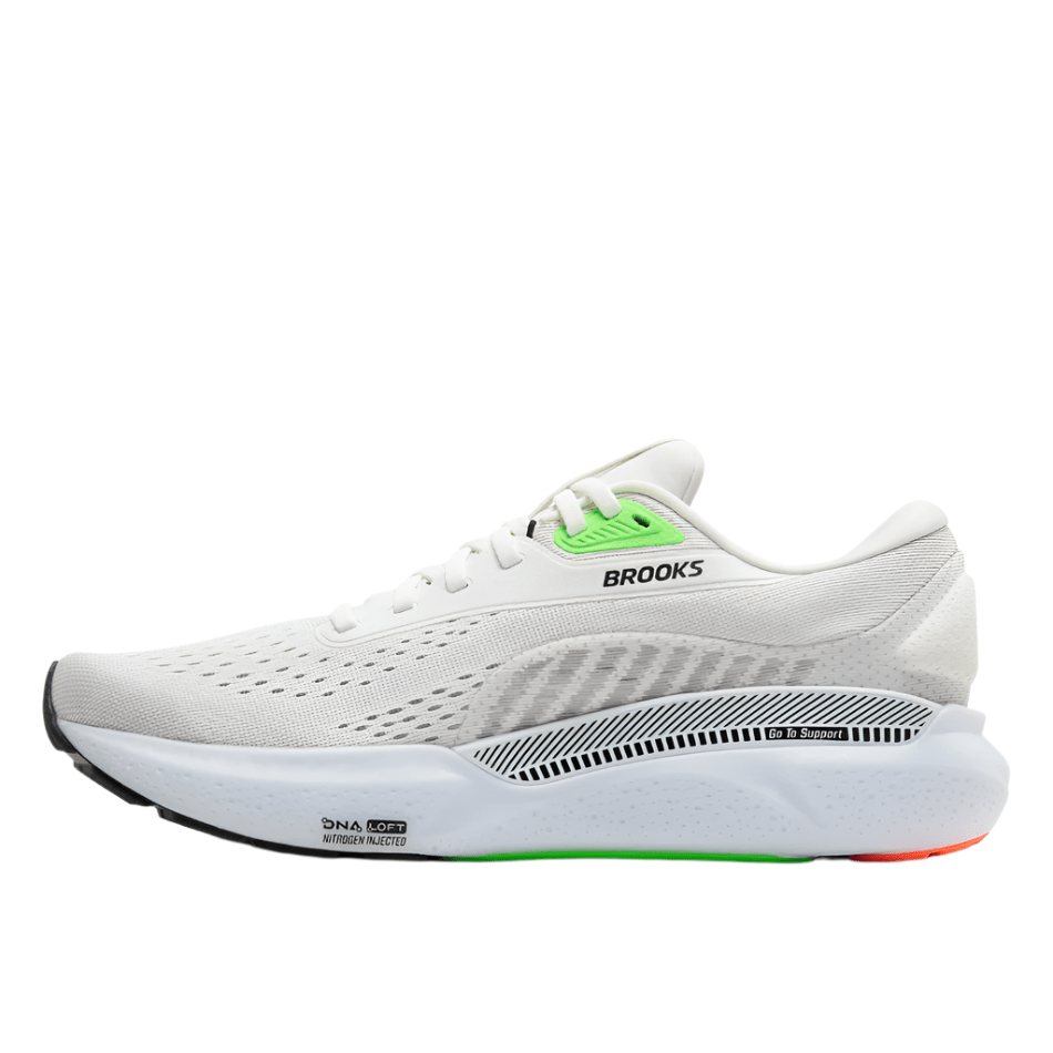 Brooks Men's Adrenaline GTS 24 Running Shoes in White/Gecko/Atomizer AW25