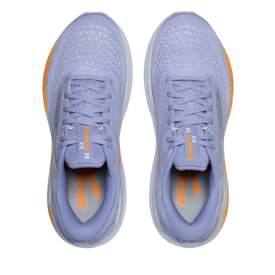 Brooks Women's Adrenaline GTS 24 Running Shoes in Blue Heron/White/Orange AW25