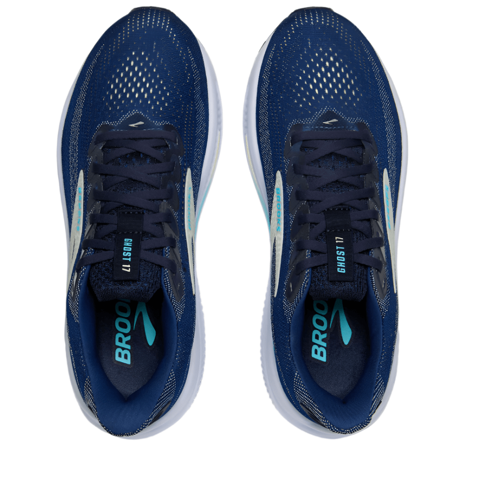 Brooks Women's Ghost 17 D Wide Fit Running Shoes in Navy/Green/Turquoise AW25