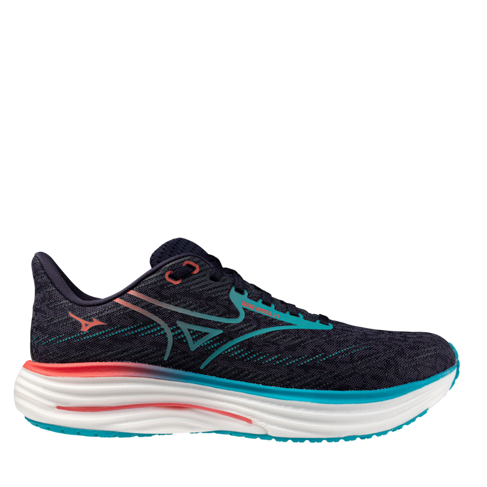 Mizuno Men's Wave Rider 29 Running Shoes in Odyssey Gray/Capri Breeze/Calypso Coral AW25
