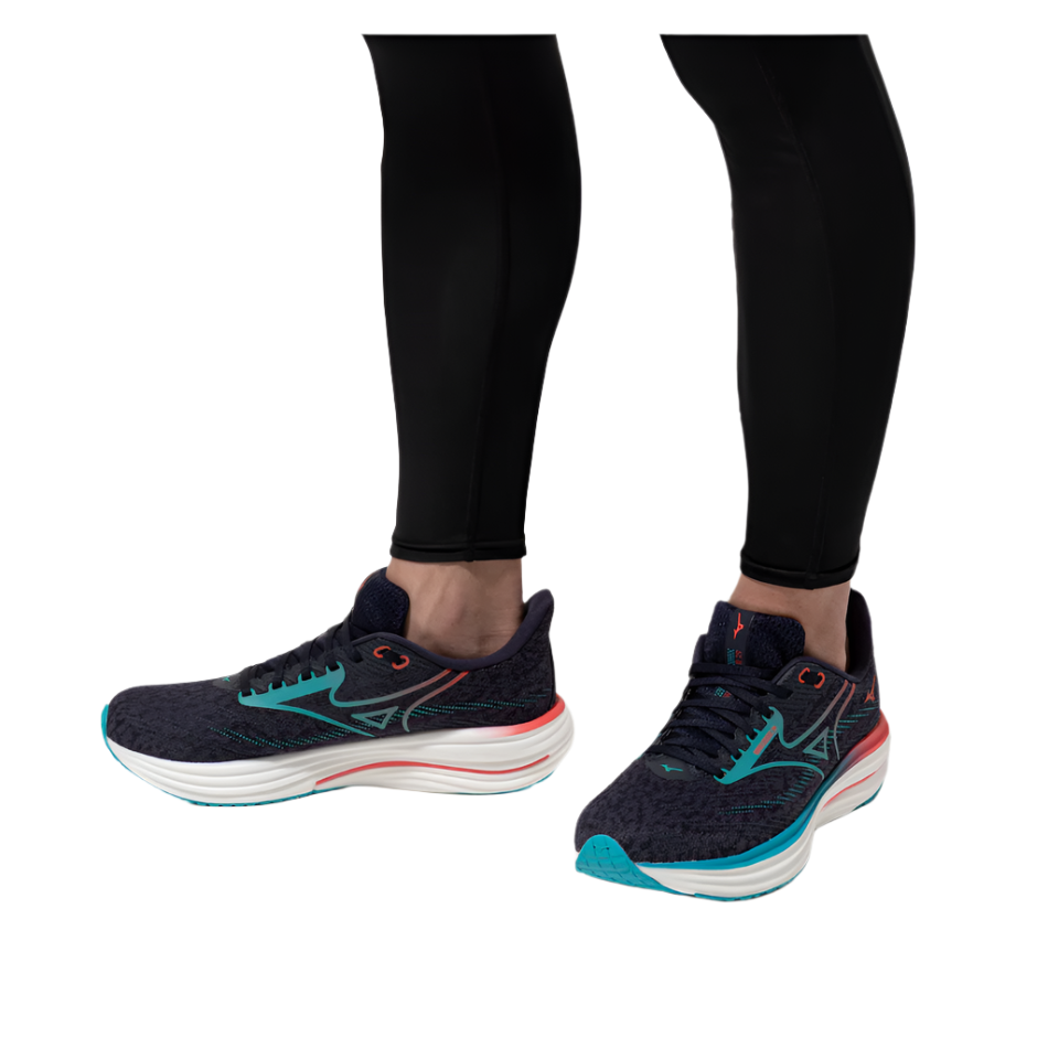 Mizuno Men's Wave Rider 29 Running Shoes in Odyssey Gray/Capri Breeze/Calypso Coral AW25