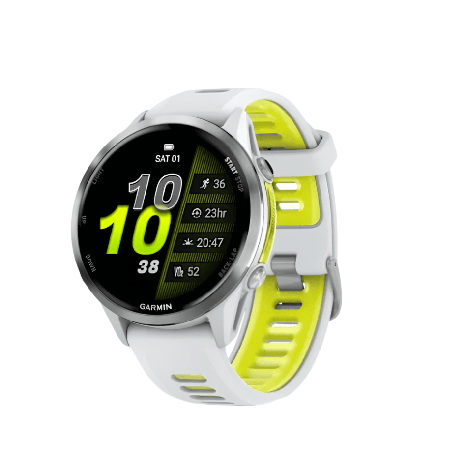 Garmin Unisex Forerunner 970 GPS Running Watch in Whitestone/Translucent Amp Yellow