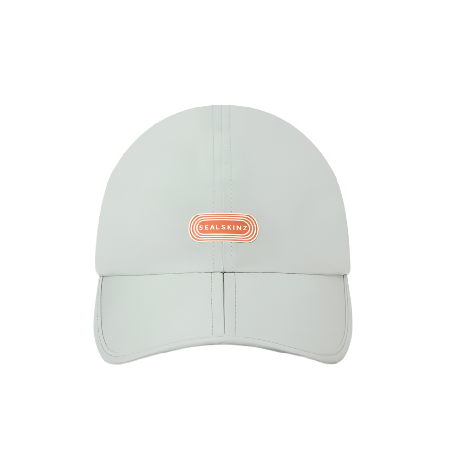 Sealskinz Wymondham Waterproof Quick Dry Foldable Running Cap in Grey/Orange SS25