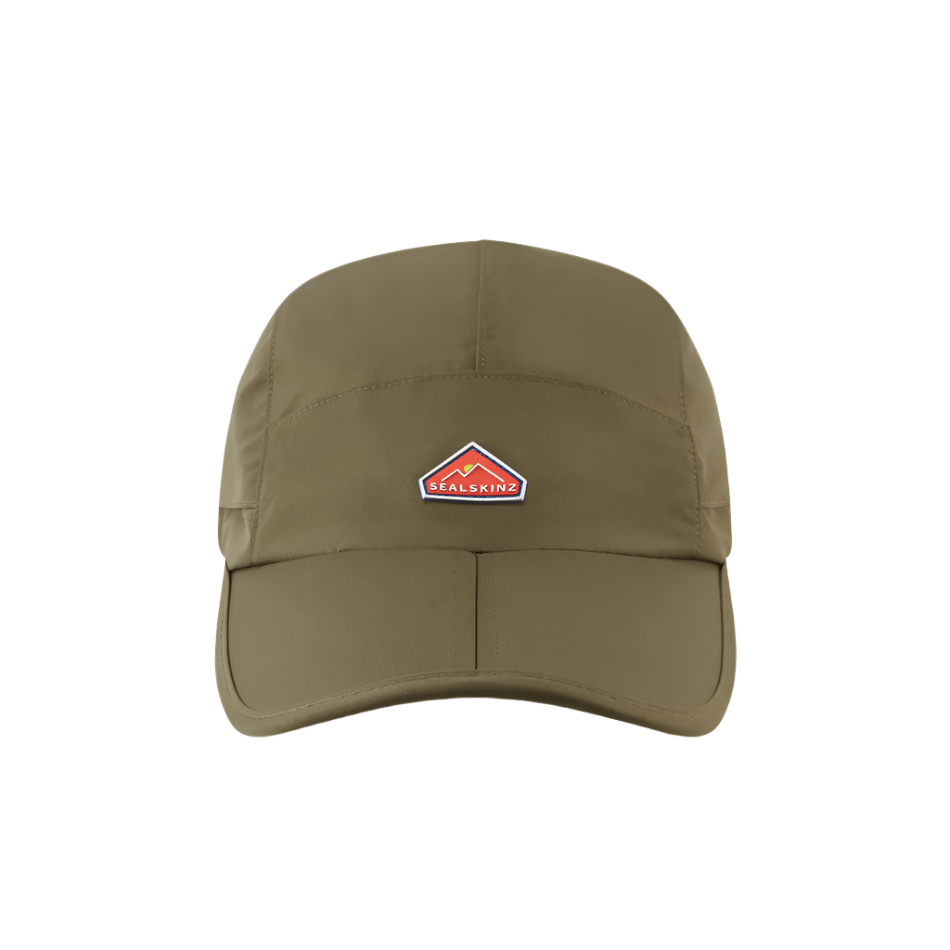 Sealskinz Poringland Waterproof Foldable Peak Printed Hiking Cap in Olive