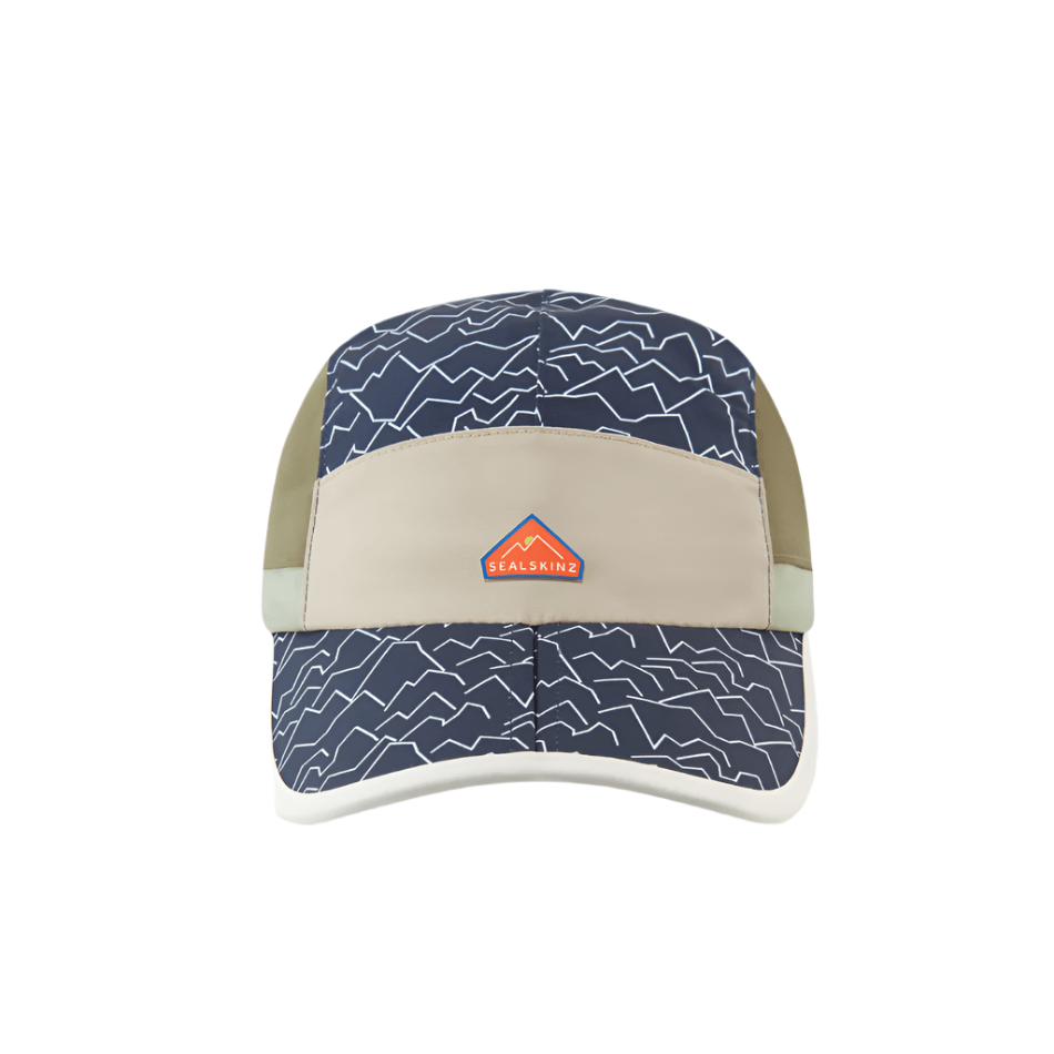 Sealskinz Poringland Waterproof Foldable Peak Printed Hiking Cap in Navy