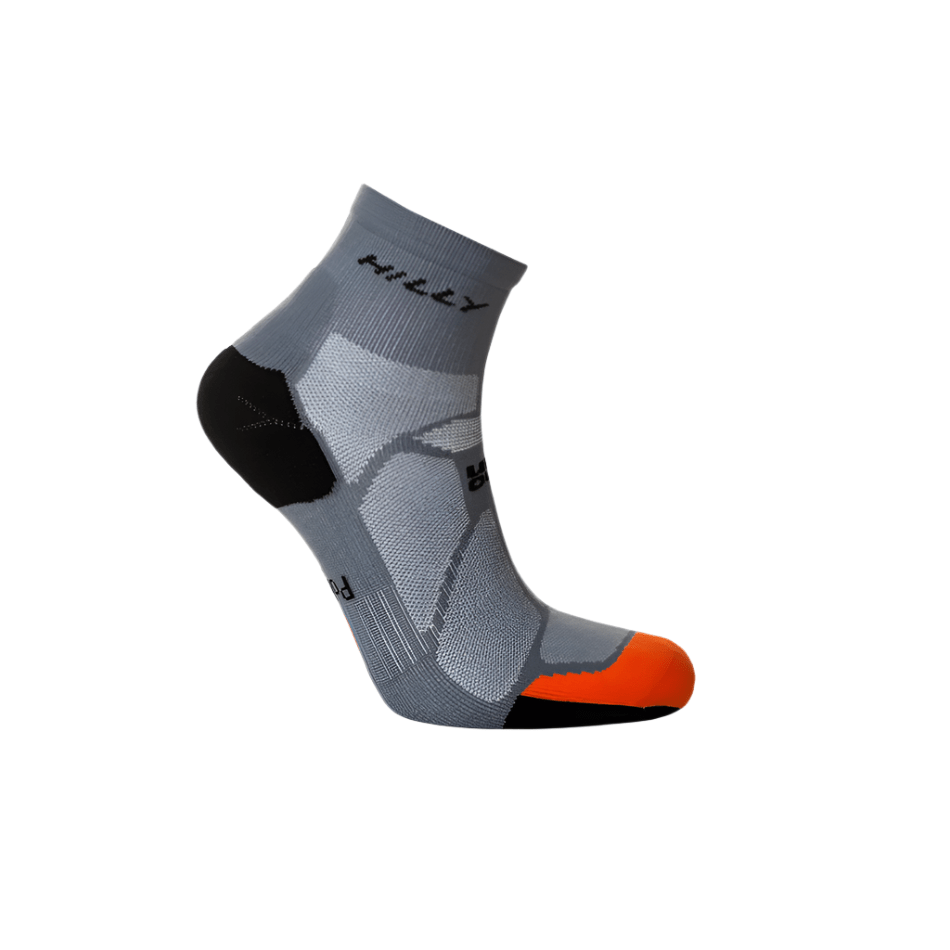 Hilly Marathon Fresh Anklet Min Running Socks in Granite/Orange SS25