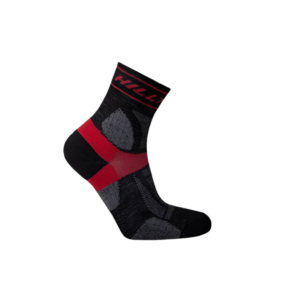Hilly Trail Anklet Med Running Socks in Black/Red SS25