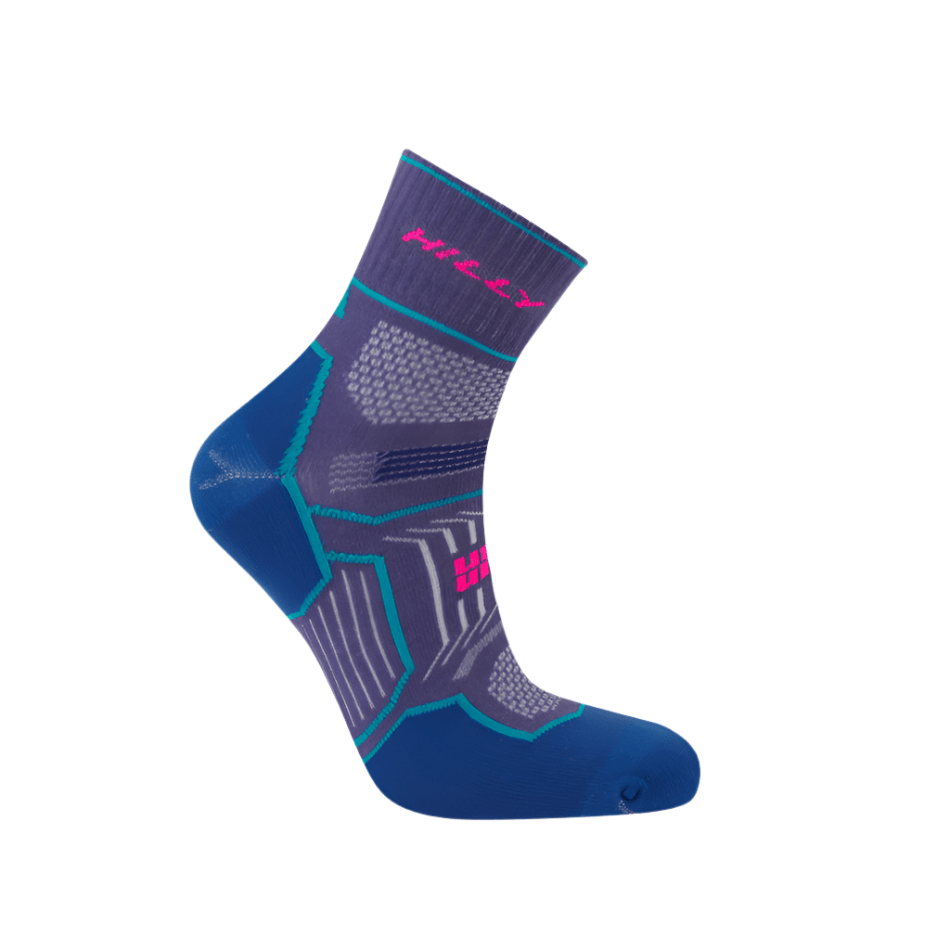 Hilly Twin Skin Anklet Med Running Socks in Grape/Blue SS25