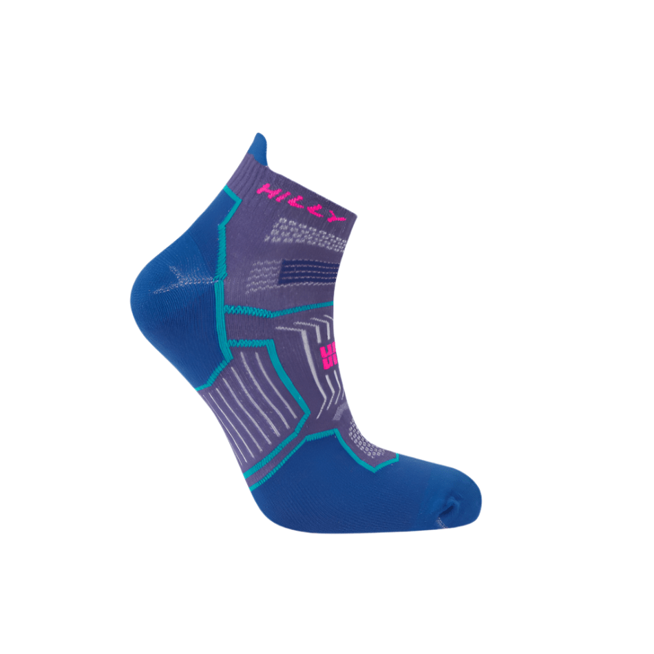 Hilly Twin Skin Socklet Med Running Socks in Grape/Blue SS25