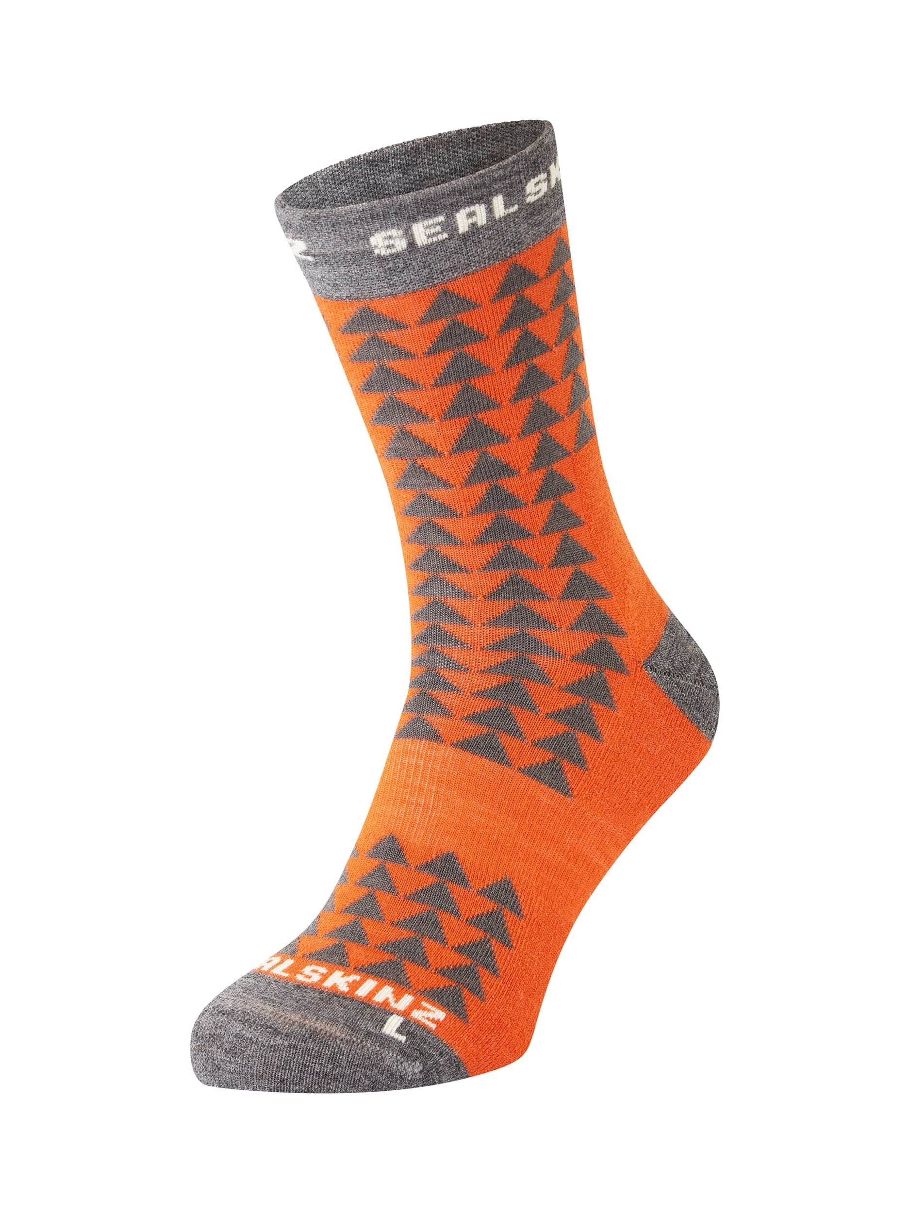 Sealskinz Hilgay Merino Mid Length Running Sock in Orange SS25