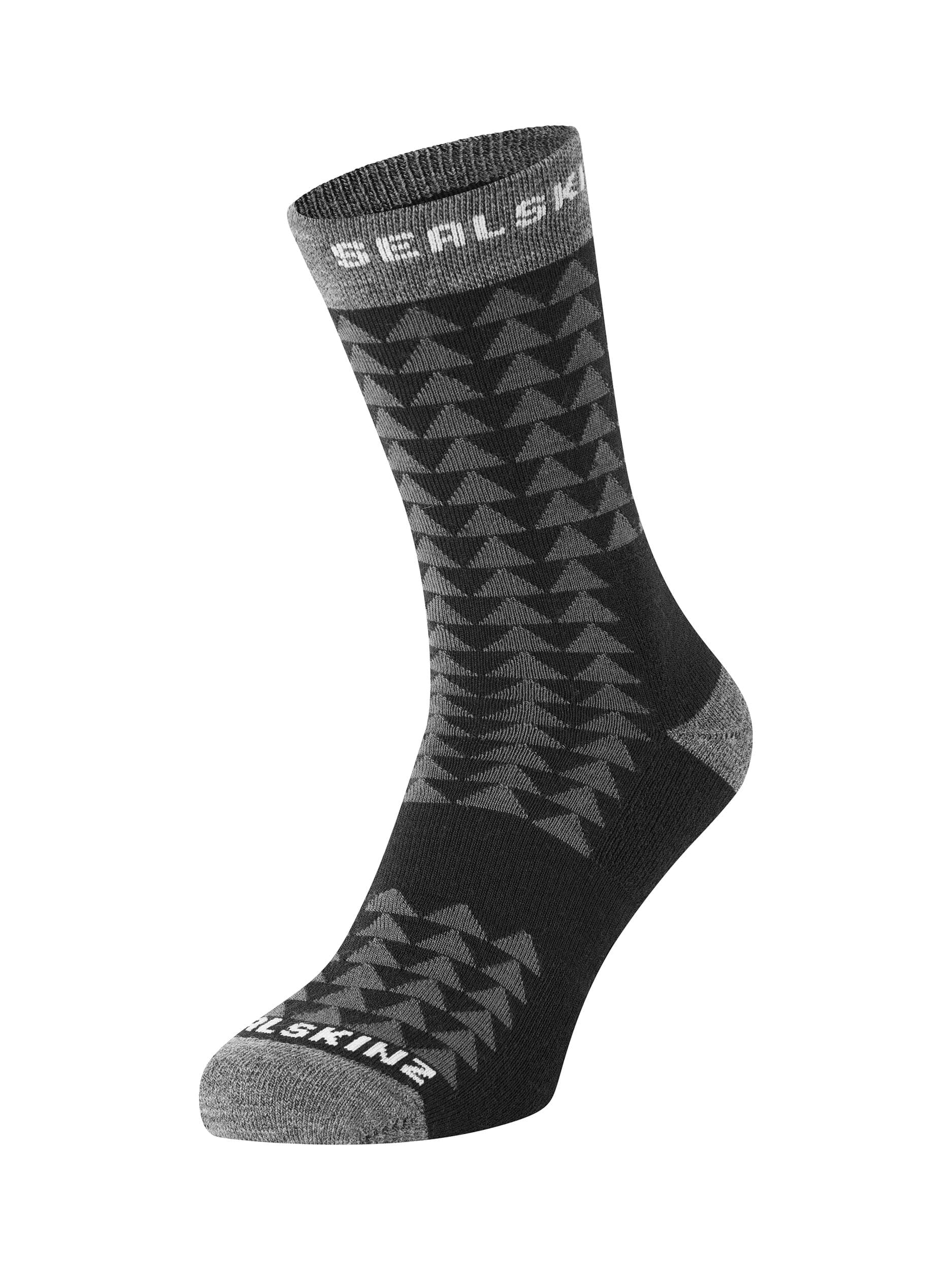 Sealskinz Hilgay Merino Mid Length Running Sock in Black SS25