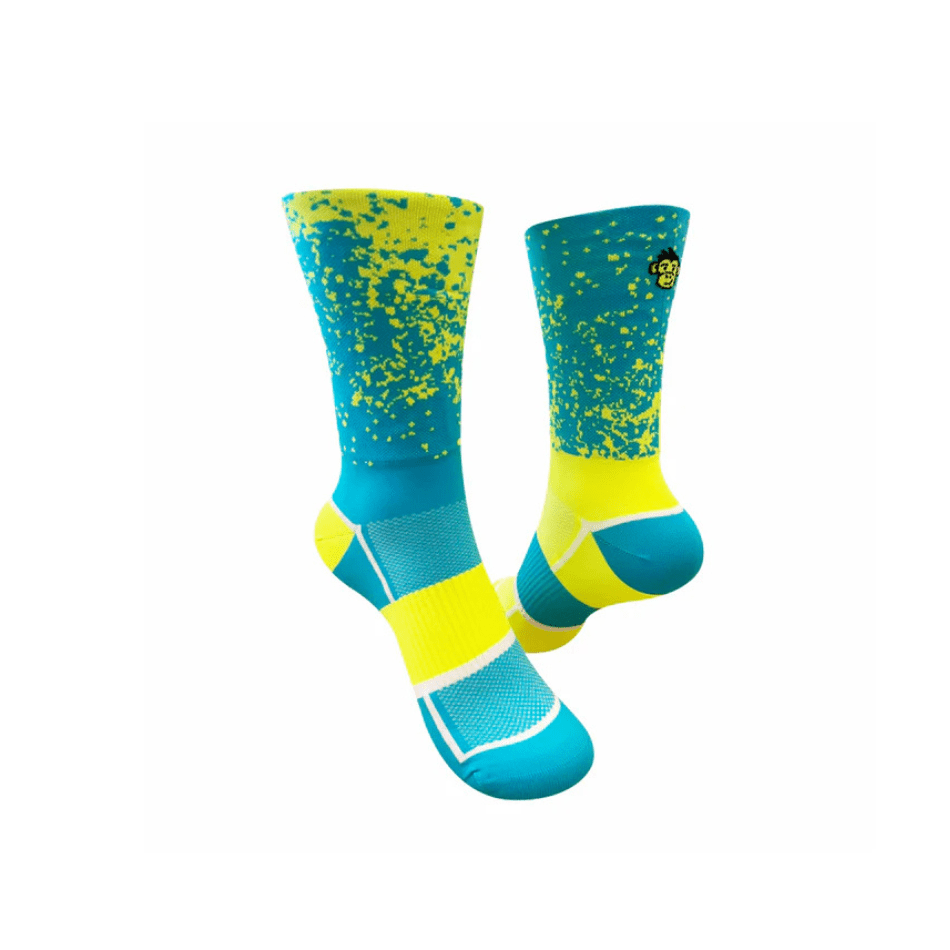 Monkey Sox Classic Mist Sports Socks in Yellow/Blue