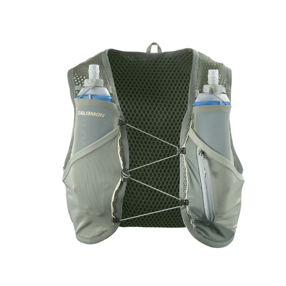 Salomon Unisex Active Skin 8 Running Vest in Laurel Wreath/Lily Pad/Aloe Wash