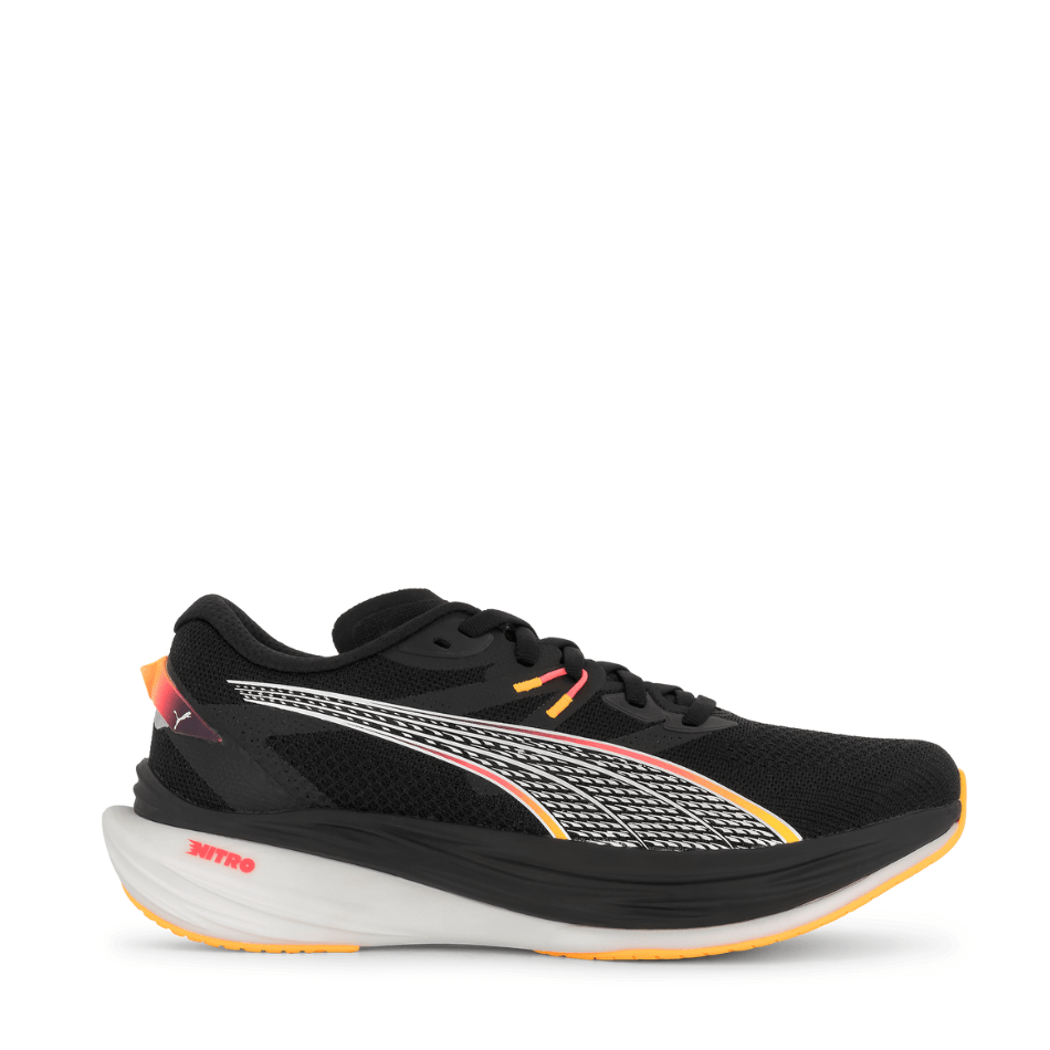 Puma Men's Deviate Nitro 3 Running Shoes in Black/Sun Stream AW24