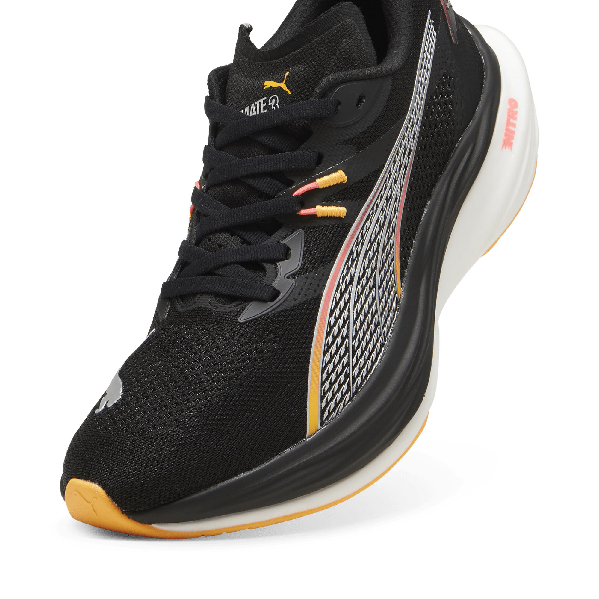 Puma Men's Deviate Nitro 3 Running Shoes in Black/Sun Stream AW24