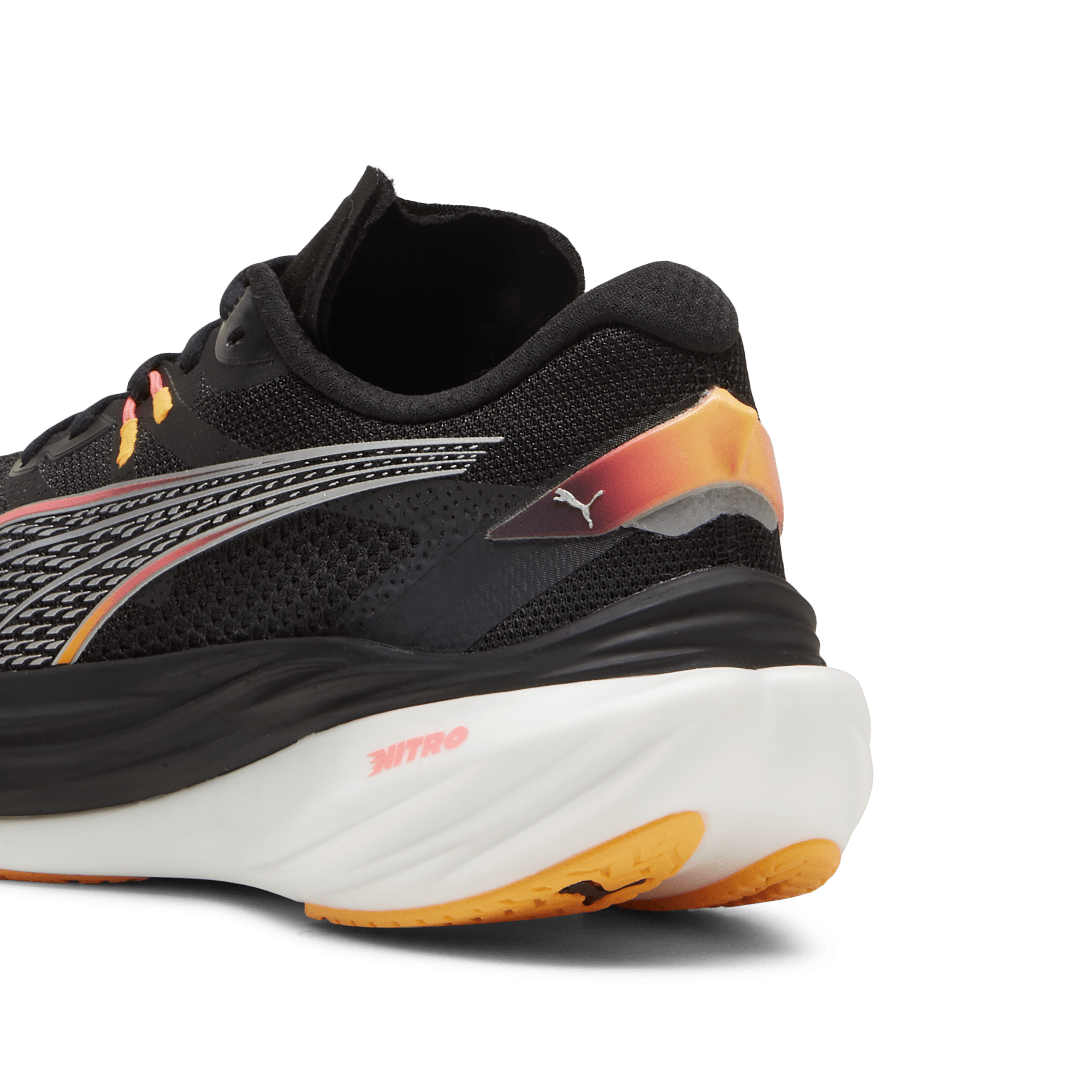 Puma Women's Deviate Nitro 3 Running Shoes in Black/Sunset Glow/Sun Stream AW24