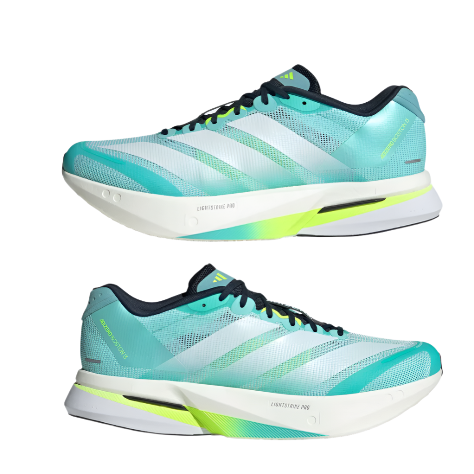 Adidas Men's Boston 13 Running Shoes in Flash Aqua/Cloud White/Lucid Lemon AW25