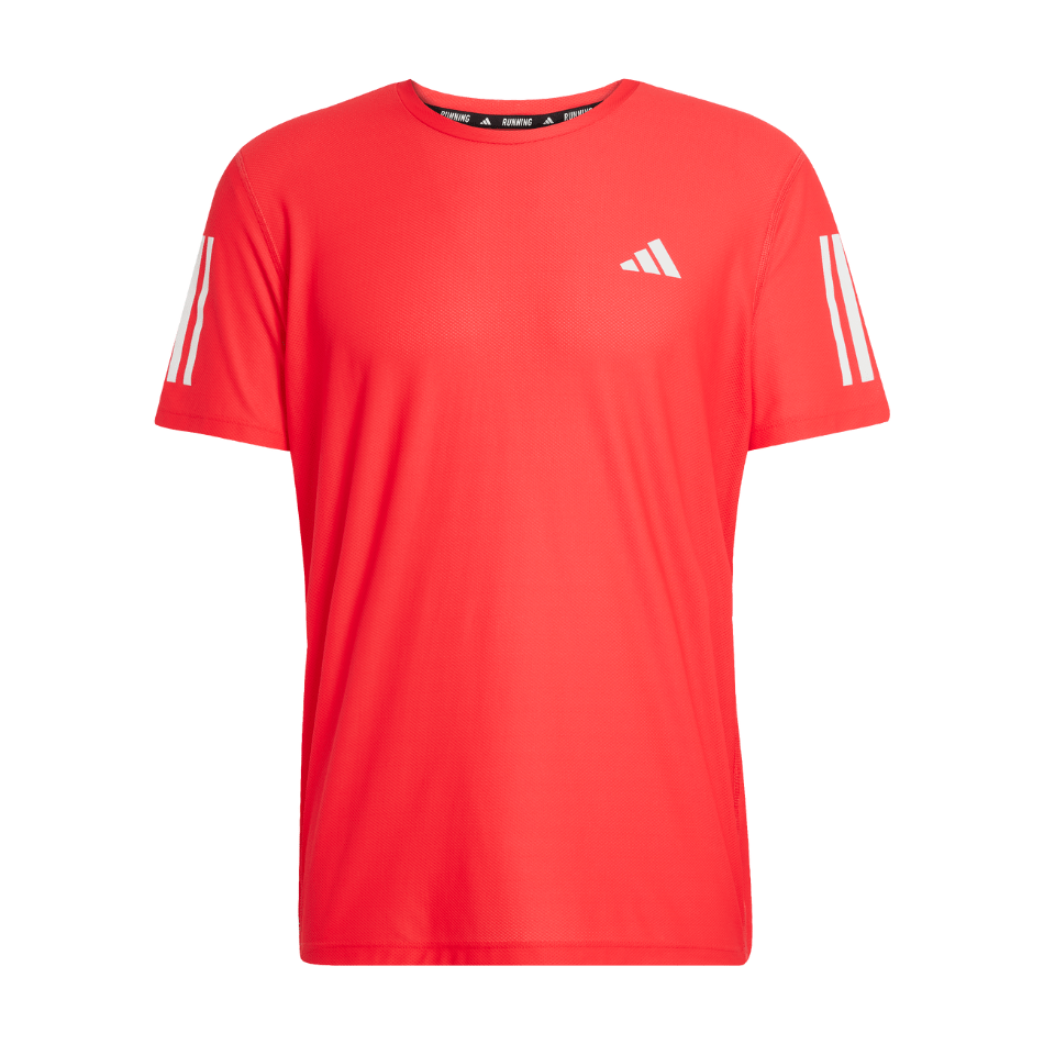 Adidas Men's Own The Run B Tee in Pure Ruby SS25