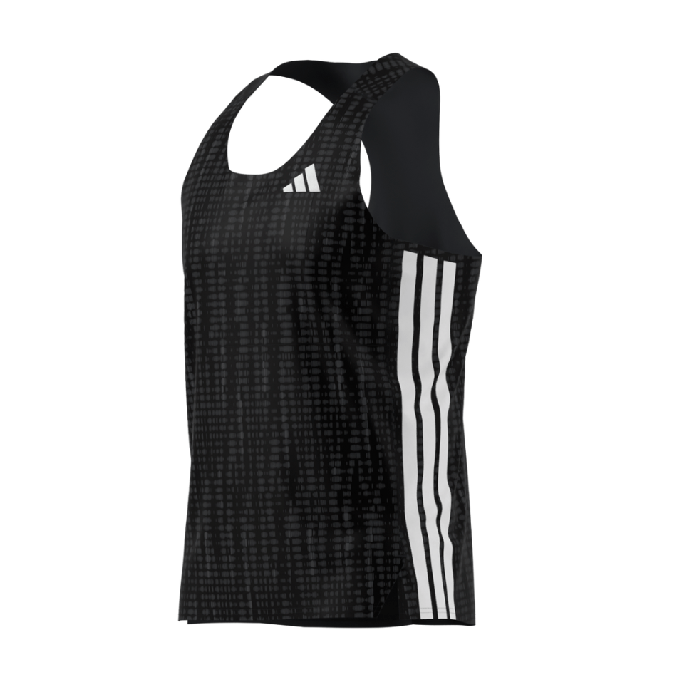 Adidas Men's Adizero Singlet in Carbon/Black SS25