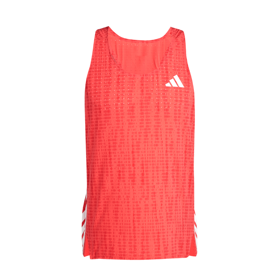 Adidas Men's Adizero Singlet in Semi Lucid Red/Pure Ruby SS25