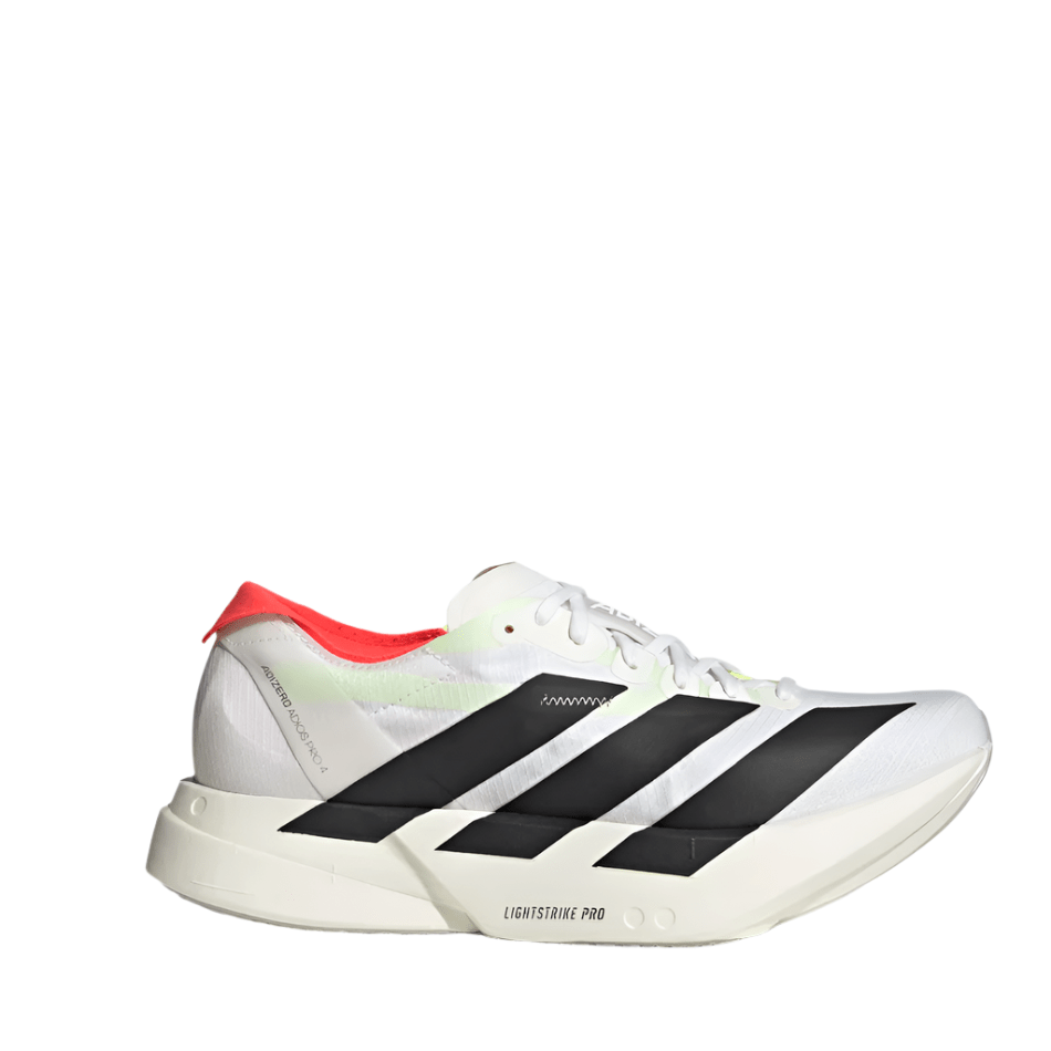 Adidas Women's Adizero Adios Pro 4 Running Shoes in FTWR Cloud White/Core Black/Silver Metallic SS25