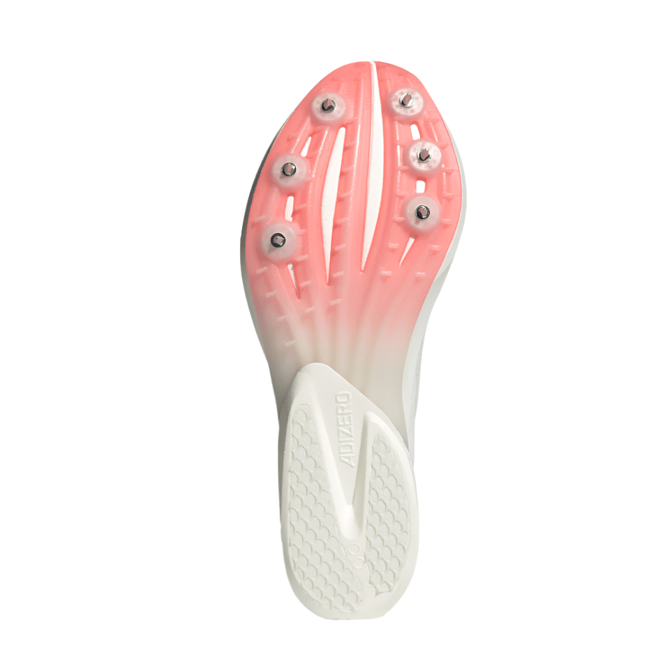 Adidas Unisex Adizero Avanti Track Spikes in Cloud White/Core Black/Lucid Red SS25