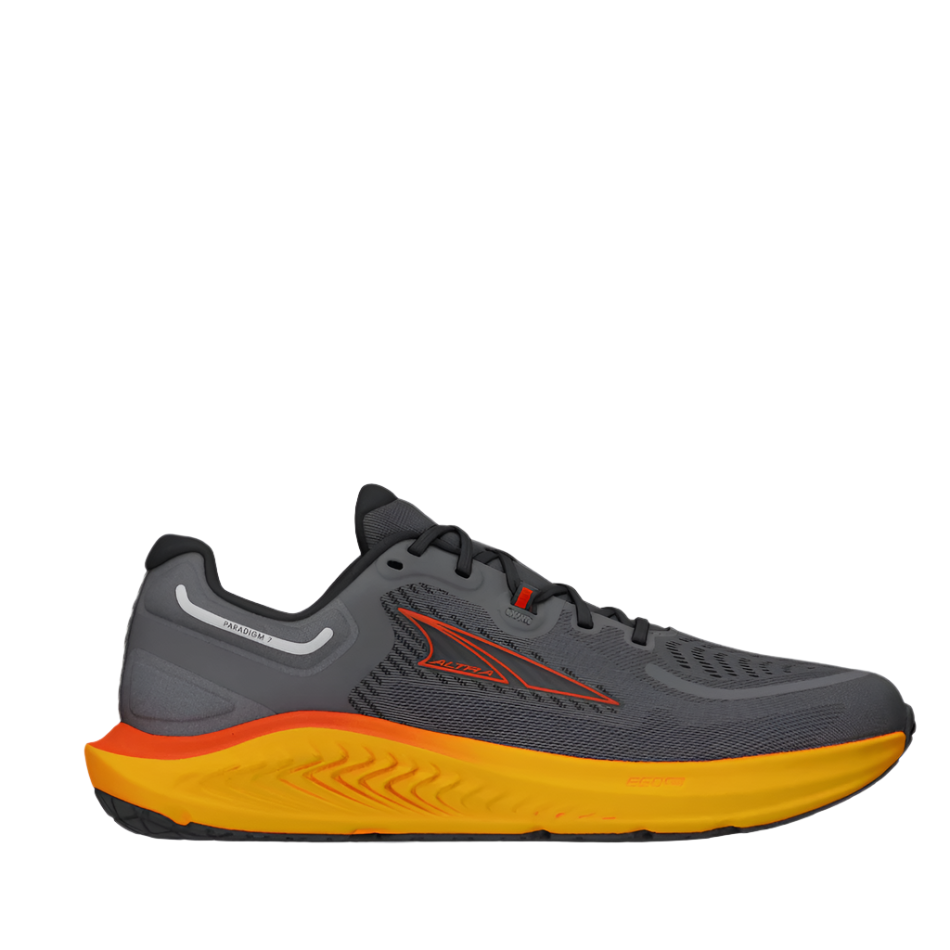 Altra Men's Paradigm 7 Running Shoes in Gray/Orange SS25
