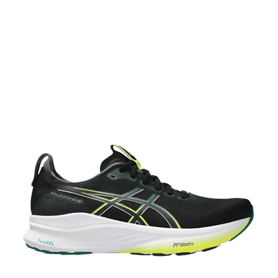 ASICS Men's GEL-KAYANO 32 Running Shoes in Black/Jasper Green AW25