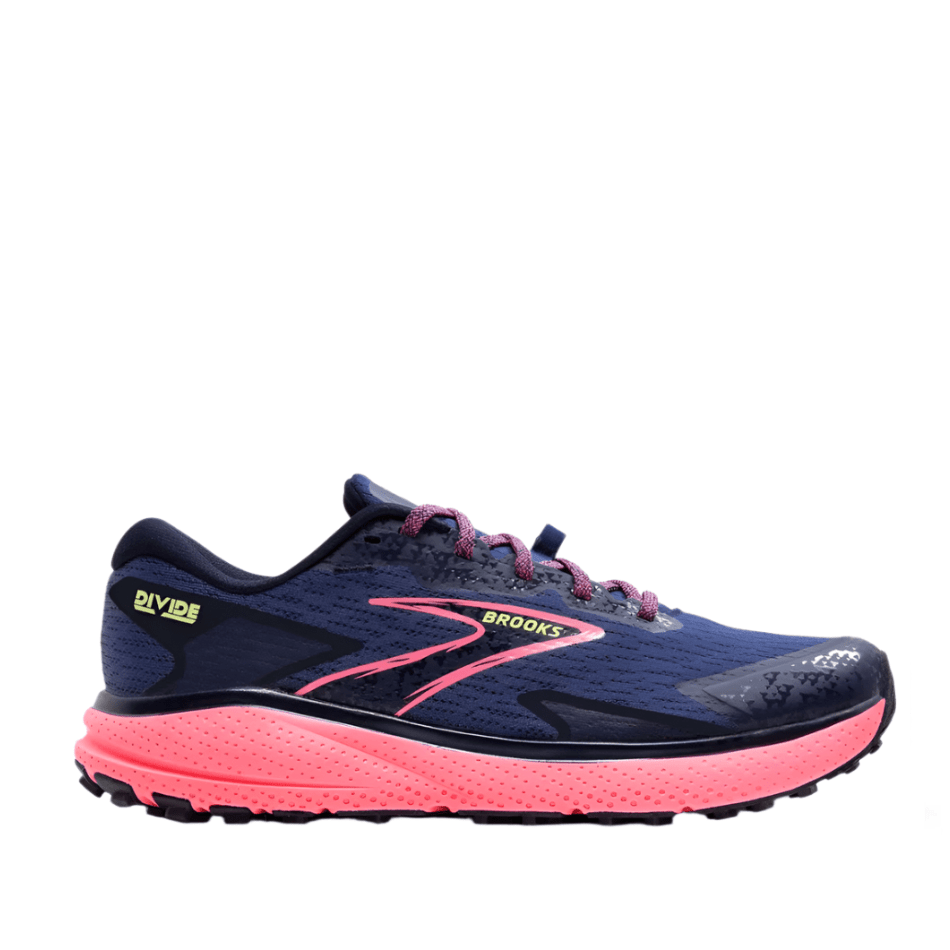 Brooks Divide 5 Women's Running Shoes in Grey Blue/Pink/Lime AW24