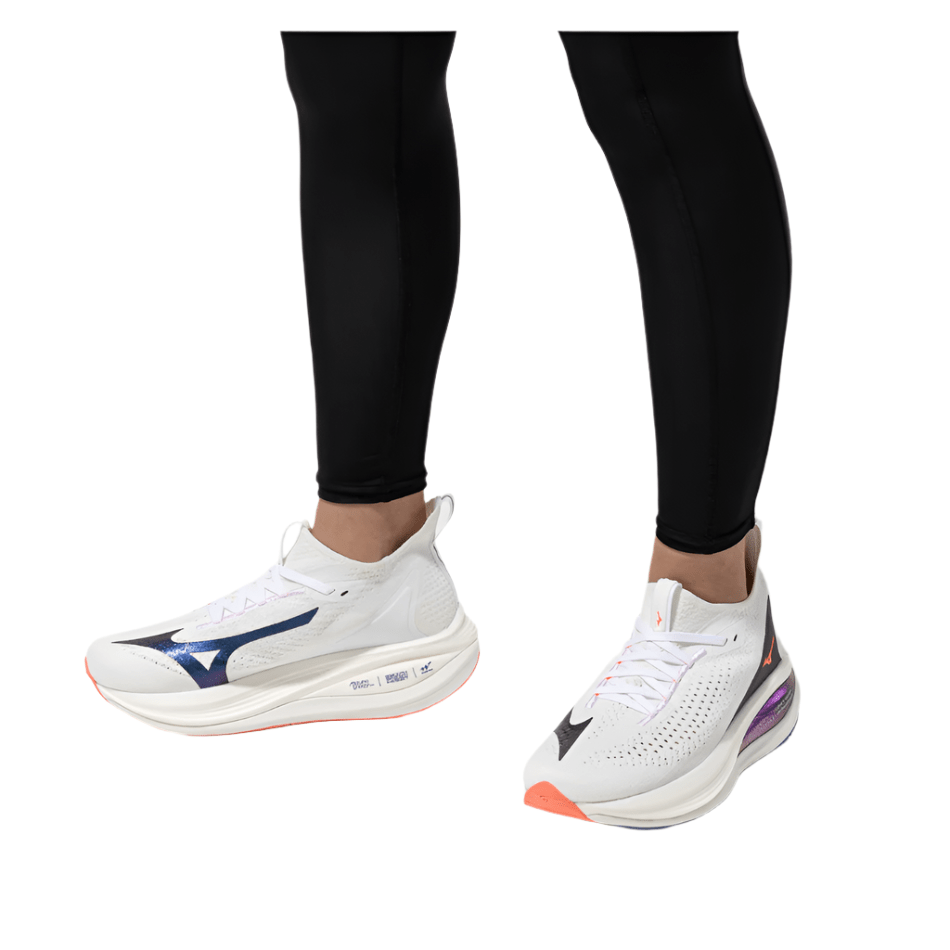 Mizuno Women's Neo Vista 2 Running Shoes in White/Striking Coral/Iris Bloom AW25