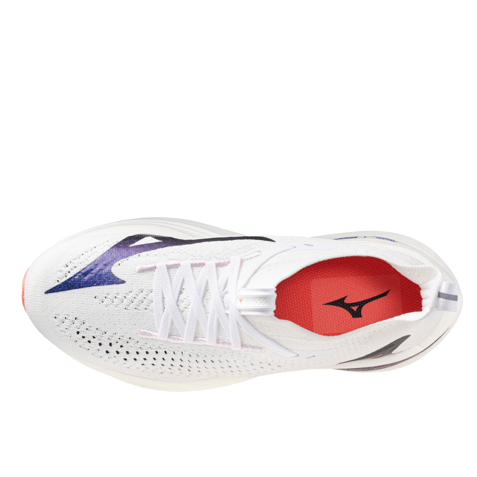 Mizuno Women's Neo Vista 2 Running Shoes in White/Striking Coral/Iris Bloom AW25