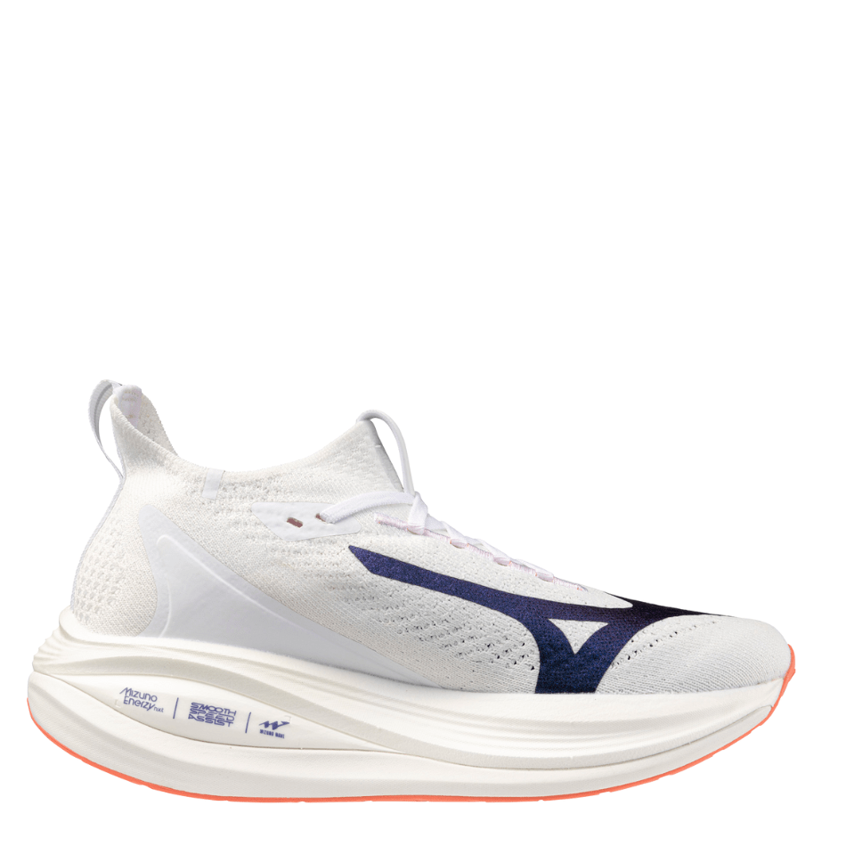 Mizuno Women's Neo Vista 2 Running Shoes in White/Striking Coral/Iris Bloom AW25