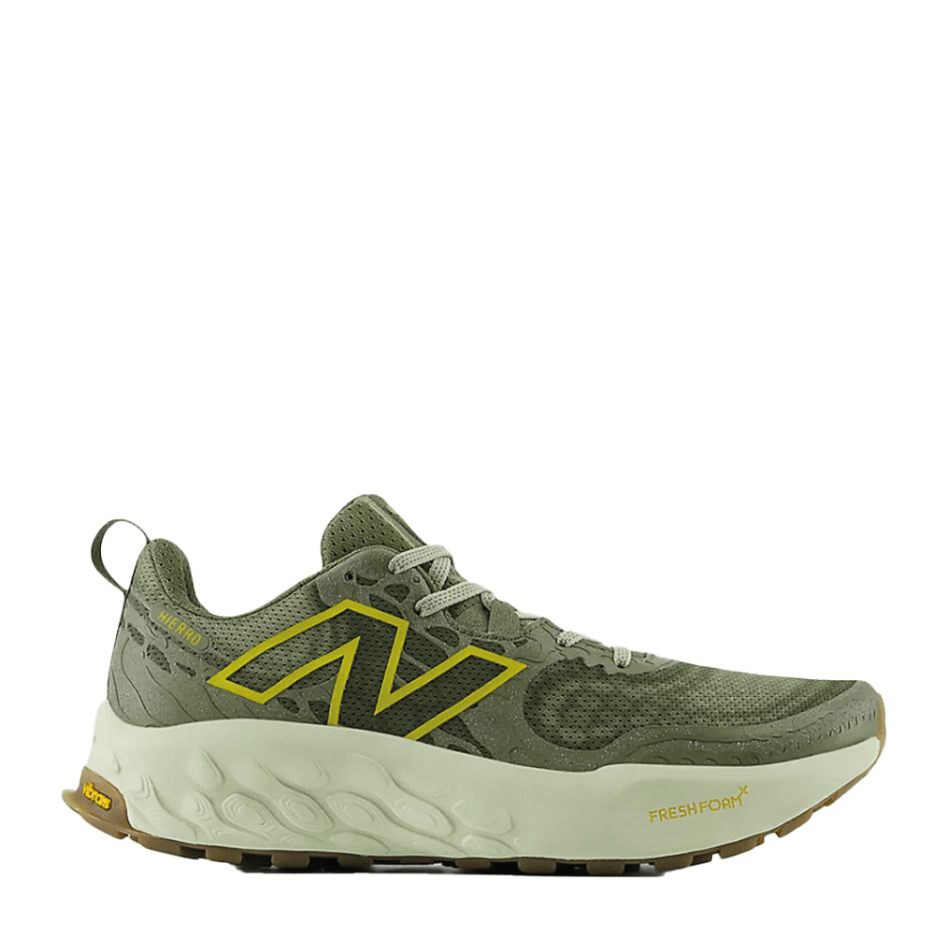 New Balance Men's Fresh Foam X Hierro v8 Trail Running Shoes in Dark Olivine with Olivine and Lichen Green SS24