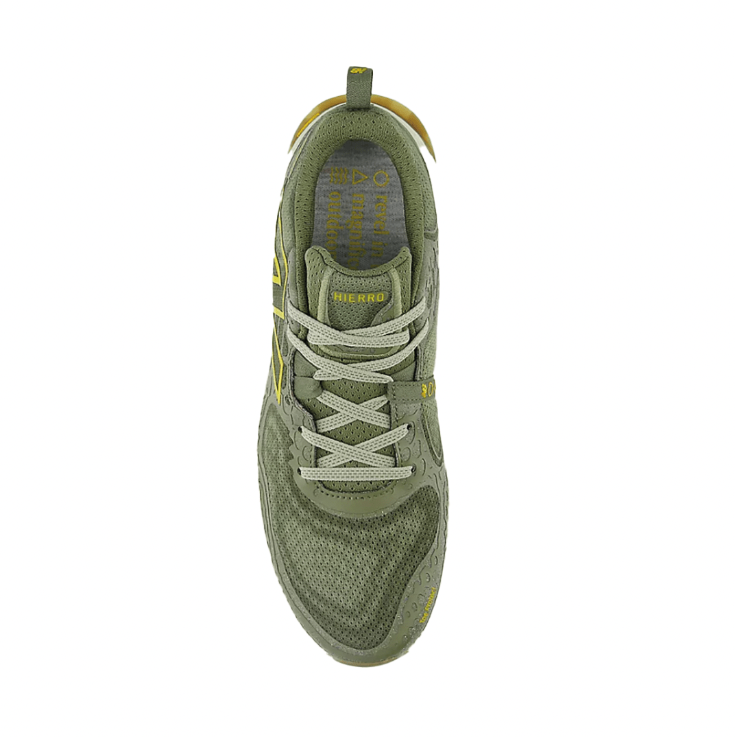 New Balance Men's Fresh Foam X Hierro v8 Trail Running Shoes in Dark Olivine with Olivine and Lichen Green SS24