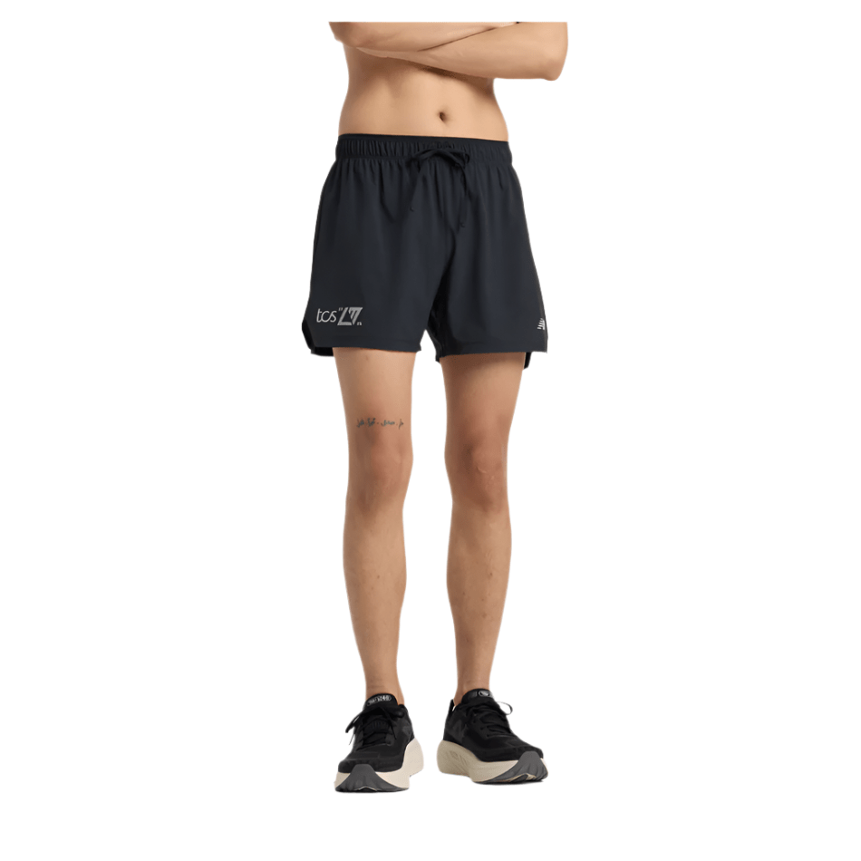 New Balance Men's 5" London Edition Graphic RC Running Short in Black SS25