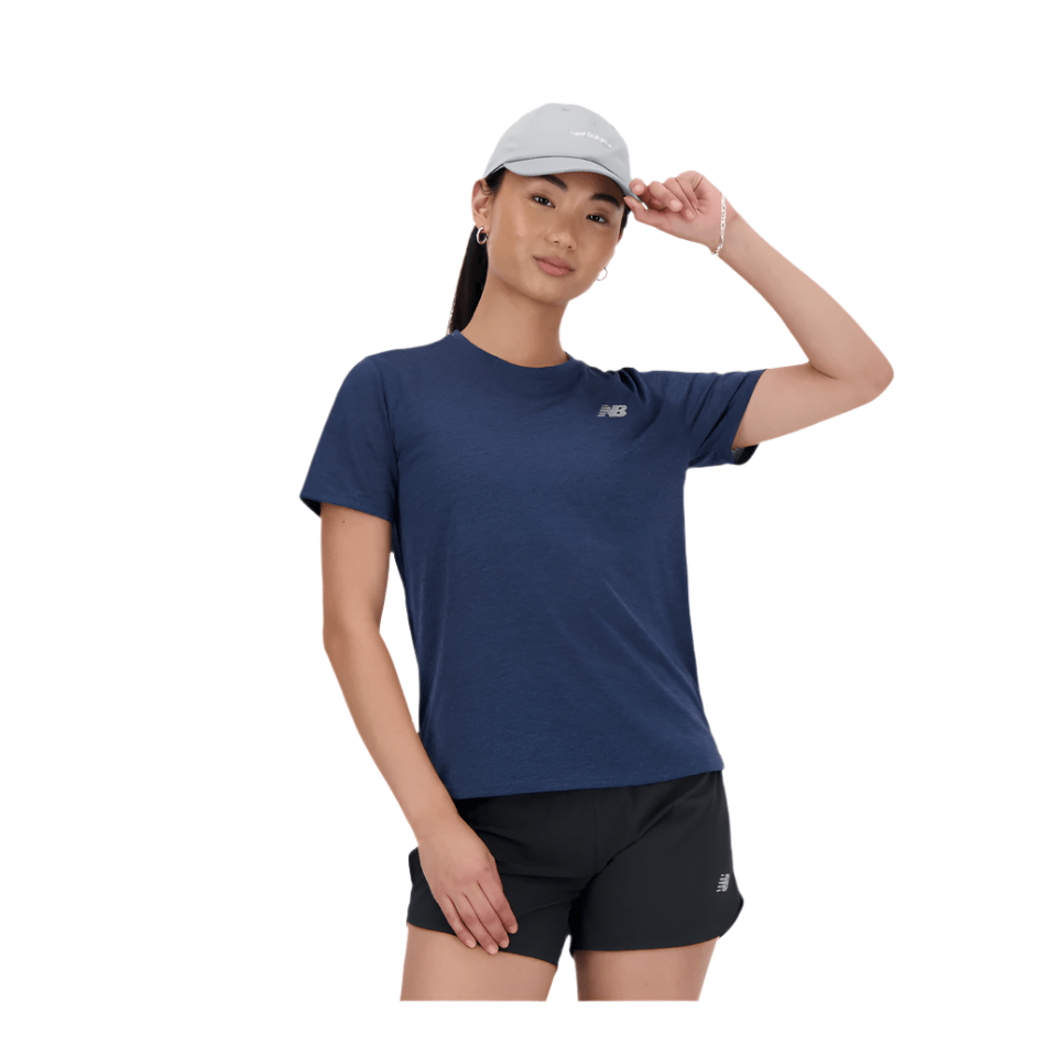 New Balance Women's Athletics T-shirt in Navy Heather SS25