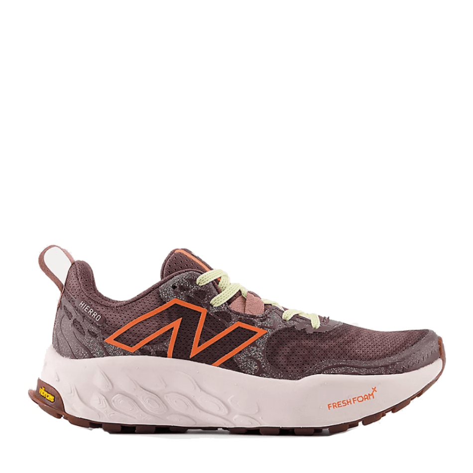 New Balance Women's Fresh Foam X Hierro v8 Trail Running Shoes in Licorice/Gulf Red/Pink Granite SS24