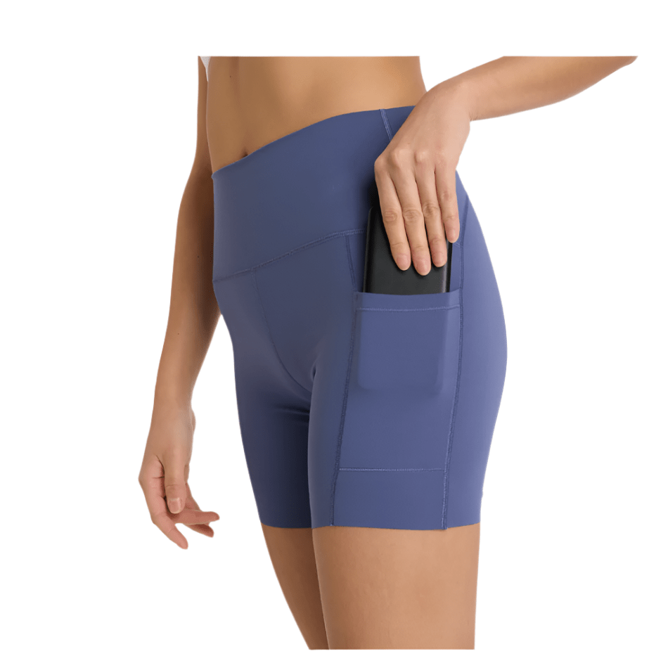 New Balance Women's Sleek Pocket 6 Inch High Rise Short in Dream State SS25