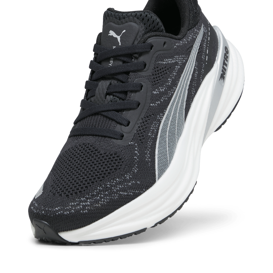 Puma Magnify Nitro 2 Women's Running Shoes in PUMA Black/White/Silver AW24