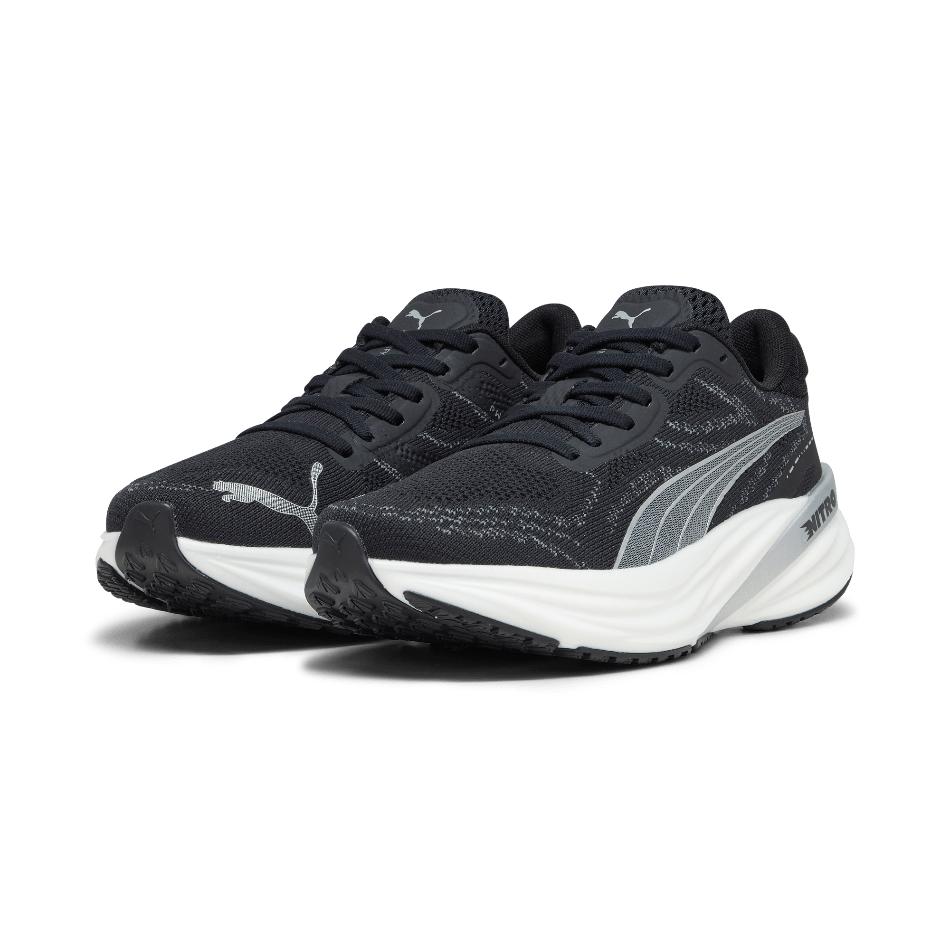 Puma Magnify Nitro 2 Women's Running Shoes in PUMA Black/White/Silver AW24