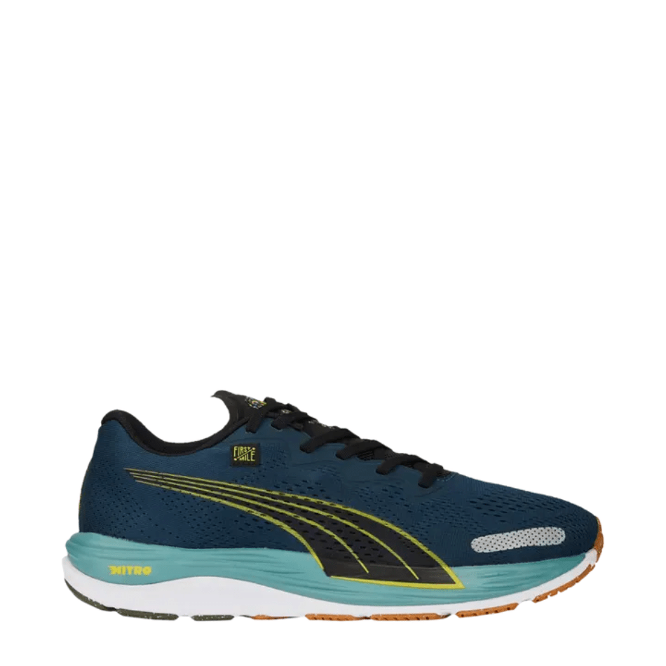 Puma Men's Velocity Nitro 2 Fmile Running Shoes in Dark Night/Fresh Pear SS23