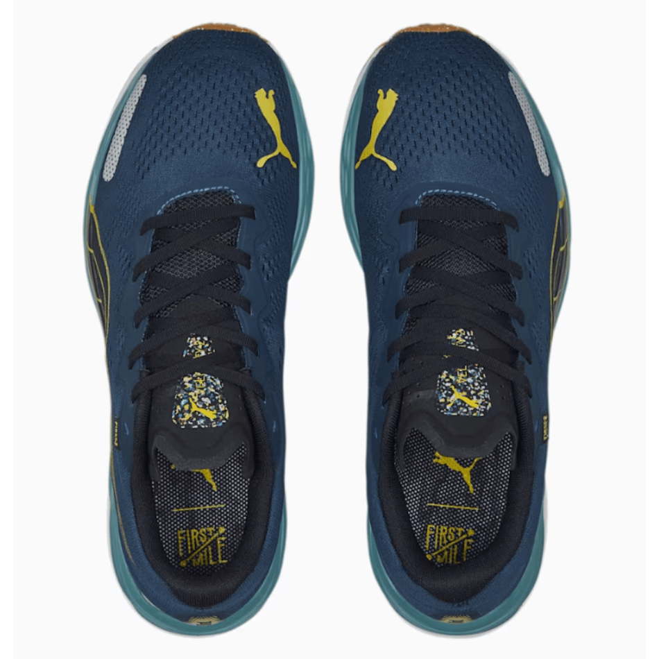 Puma Men's Velocity Nitro 2 Fmile Running Shoes in Dark Night/Fresh Pear SS23
