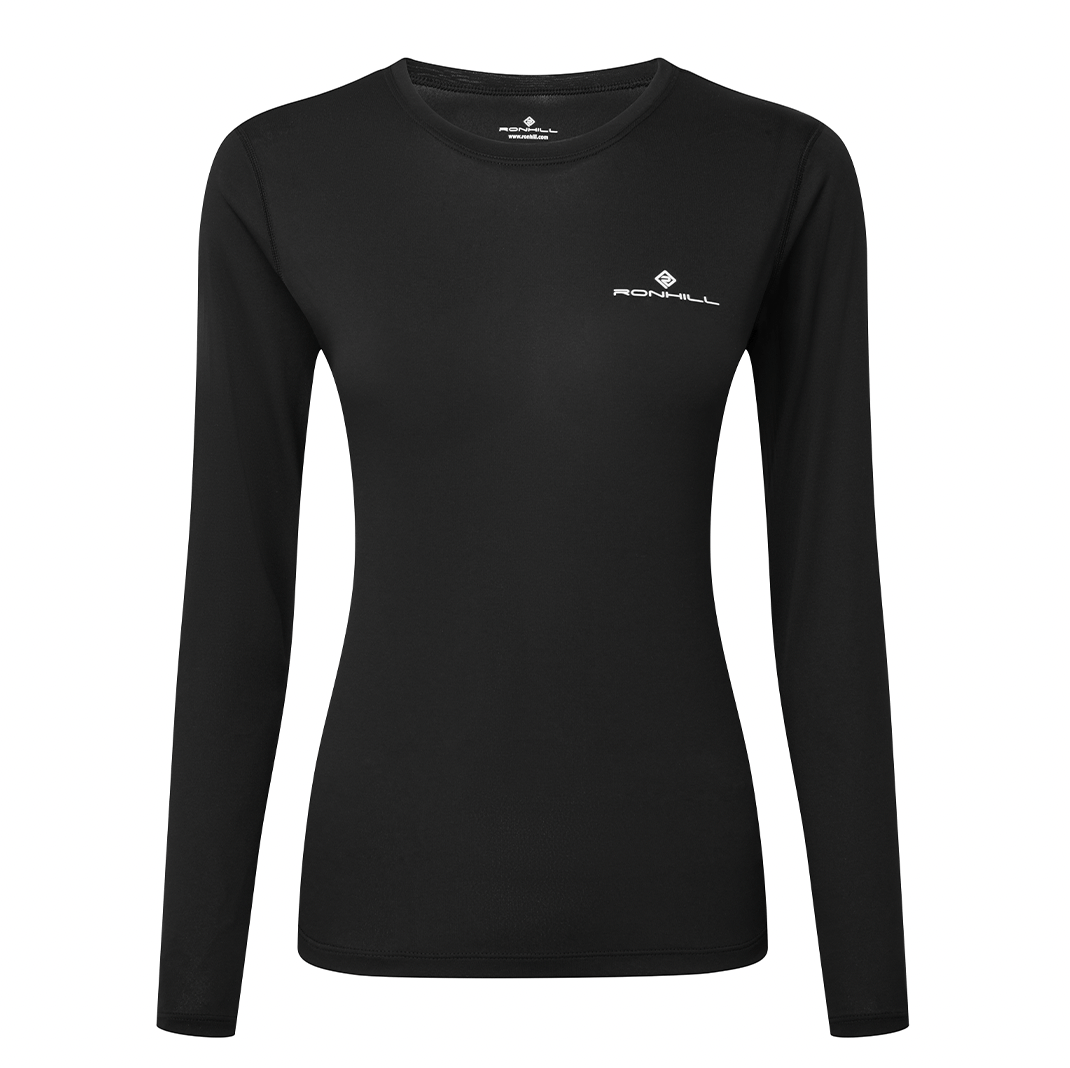 Ronhill Women's Core L/S Tee in Black/Bright White SS24
