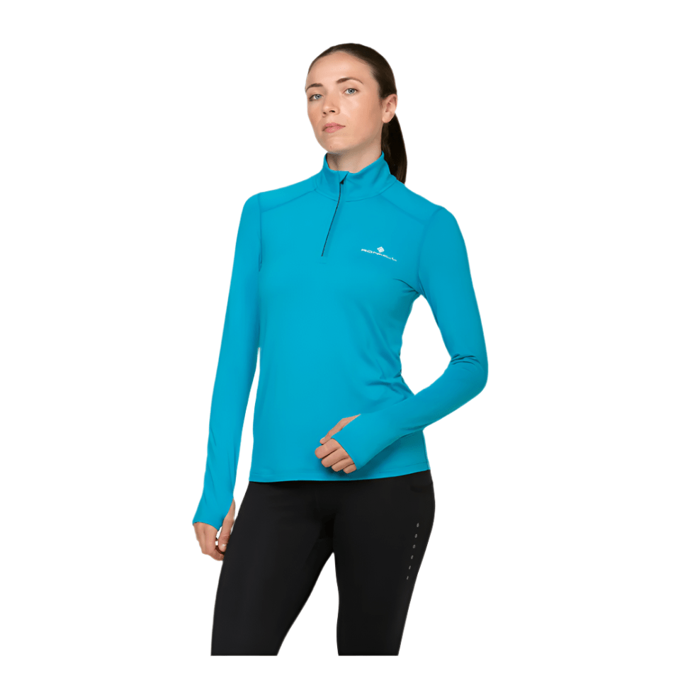 Ronhill Women's Core Thermal 1/4 Zip in Azure/Bright White SS25