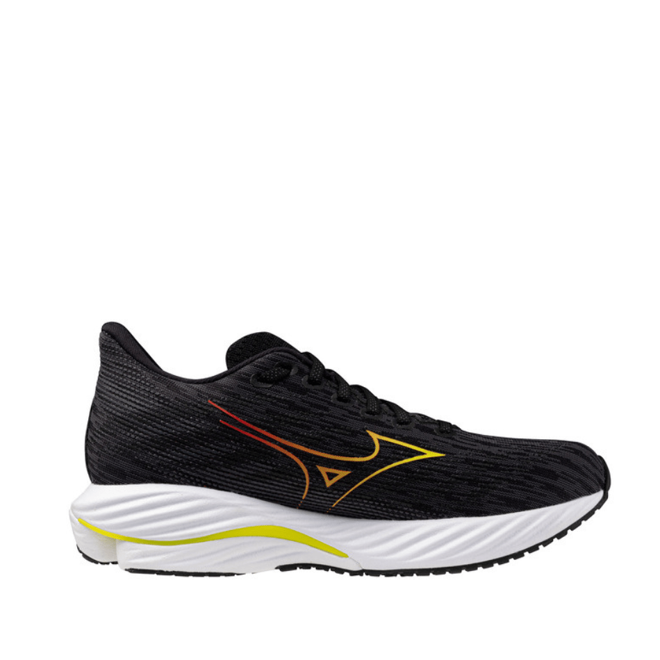 Mizuno Women's Wave Rider 28 Running Shoes in Black/Evening Primrose/Poppy Reid SS25