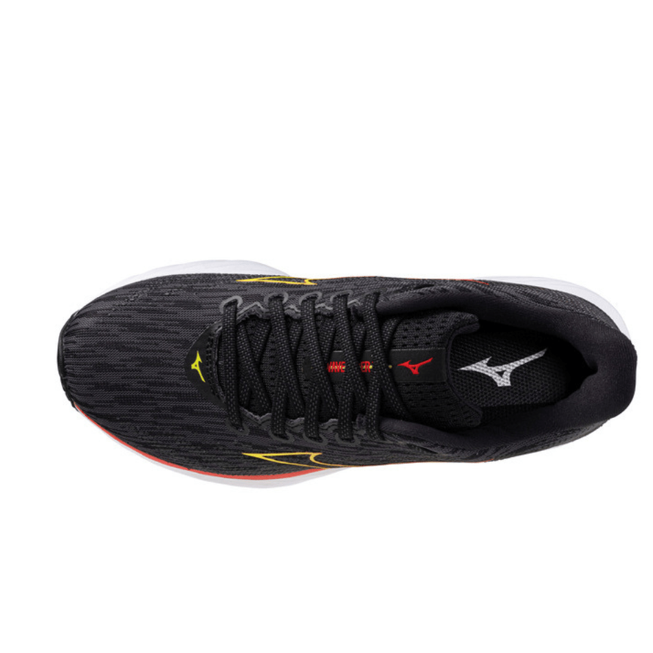 Mizuno Women's Wave Rider 28 Running Shoes in Black/Evening Primrose/Poppy Reid SS25