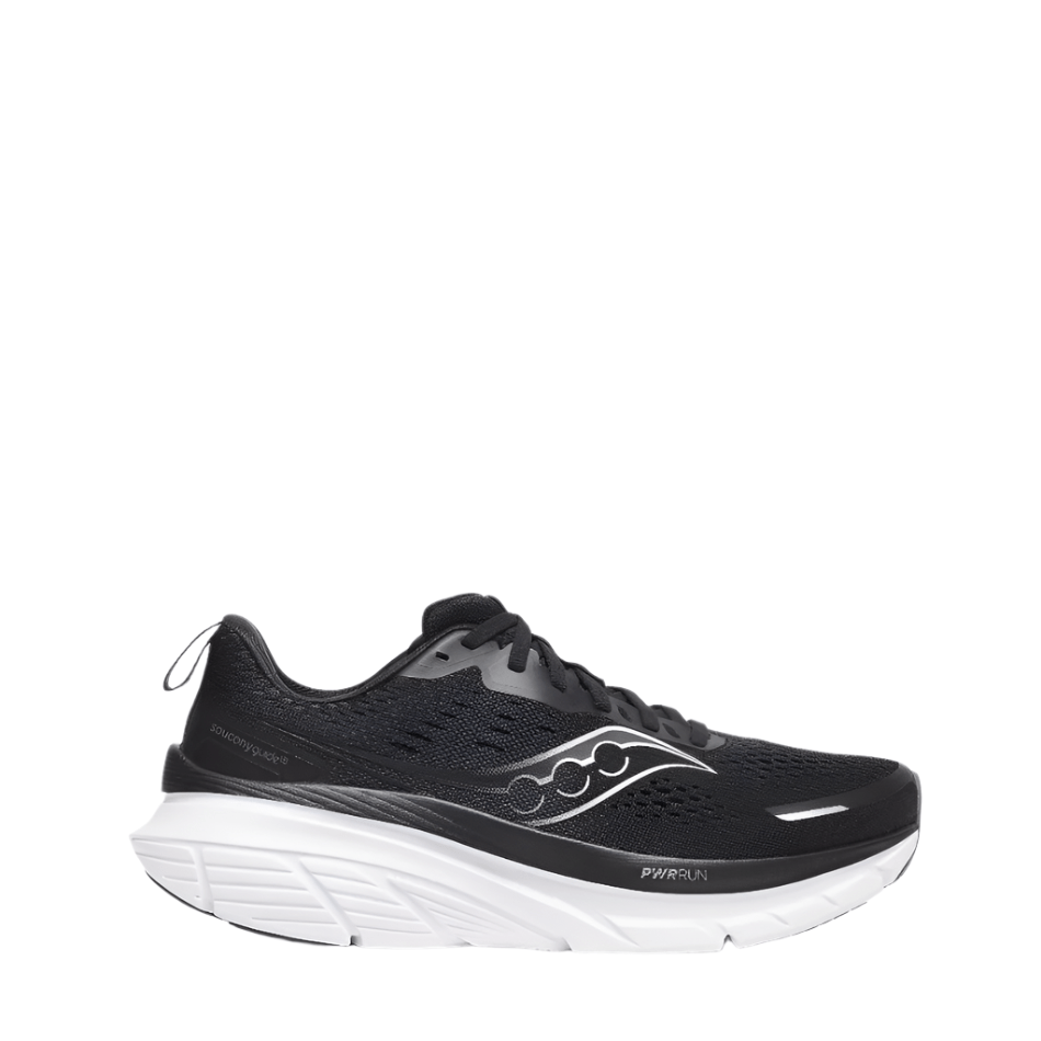 Saucony Women's Guide 18 Running Shoes in Black/White SS25