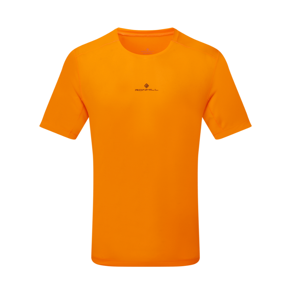 Ronhill Men's Tech Short Sleeved Tee in Tangelo/Black SS25