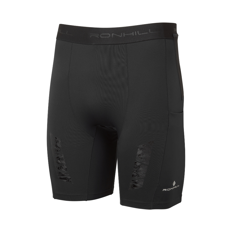 Ronhill Men's Tech All-Terrain 8 Inch Stretch Short in All Black SS25